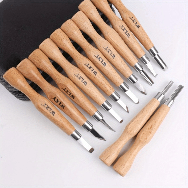 Woodworking Knives - Set Of 12 Professional Wooden Carving