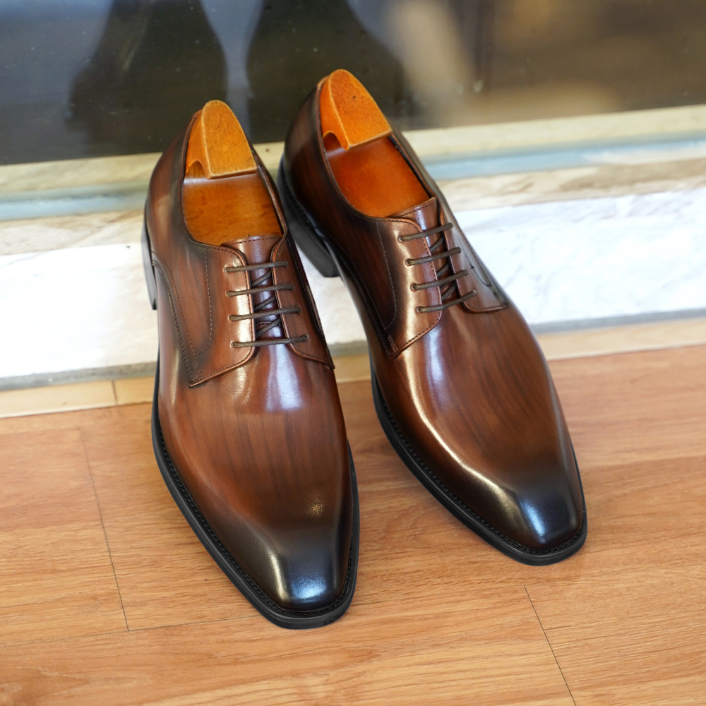 Woodworking Women - Men's Business Casual Shoes Distressed Wood