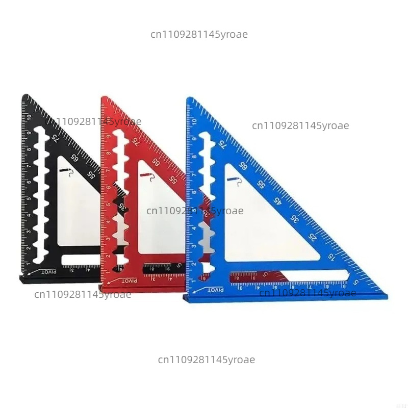 Woodworking Tool - 4Inch Aluminum Triangle Square Ruler 45/90