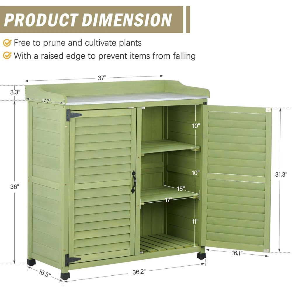 Outdoor Potting Bench with Met - огляд і ціна Workbench Woodworking