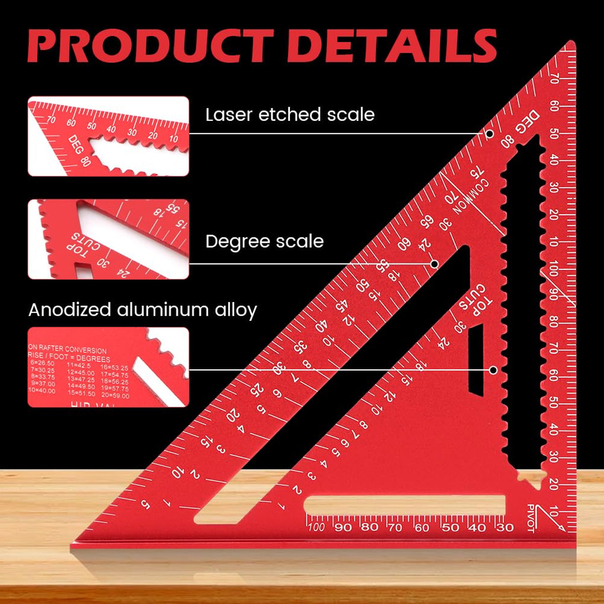 Aluminum Alloy Speed Square Hi - огляд і ціна Woodworking Essentials