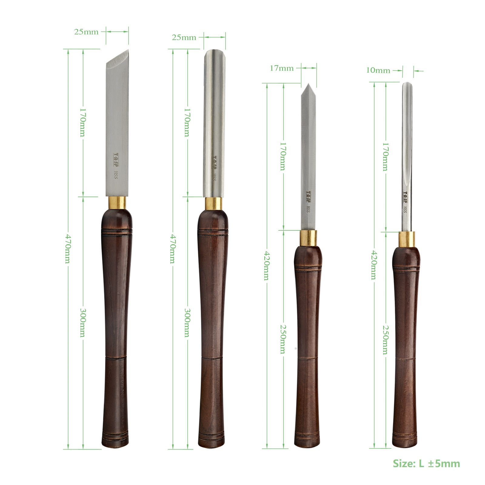TASP 4pcs HSS Woodturning Chis - огляд і ціна Skew Chisel Wood