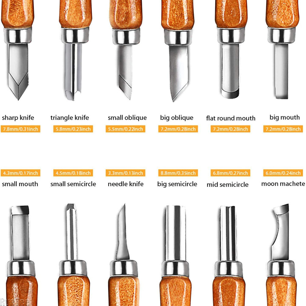 12Pcs SK2 Woodworking Carving  - огляд і ціна Woodworking Knives